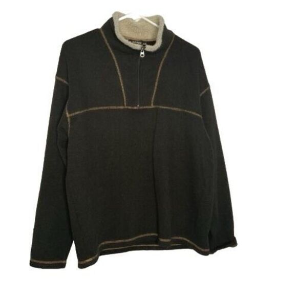 Kuhl Alfpaca Fleece Men's Medium M Fairy GreenGray 1/4 Zip Long‎ Sleeve Sweater - Picture 1 of 8